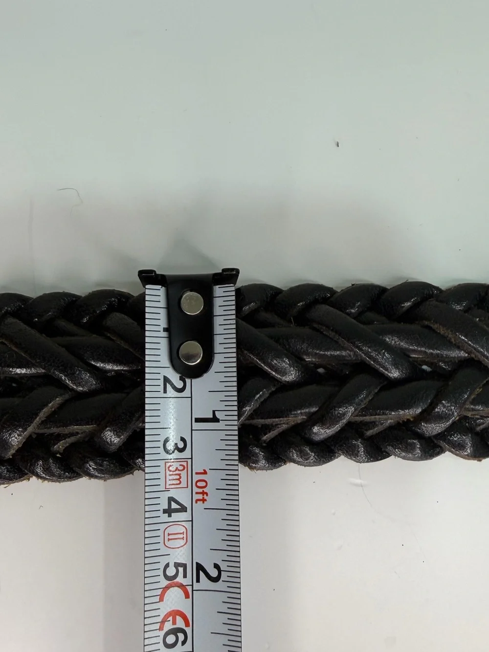 Vintage Argentina Black Braided Leather Belt 34/85 Woven Boho Western